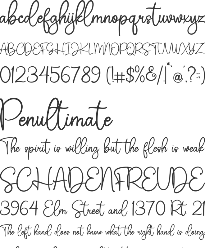 Bolline Chocolate font preview