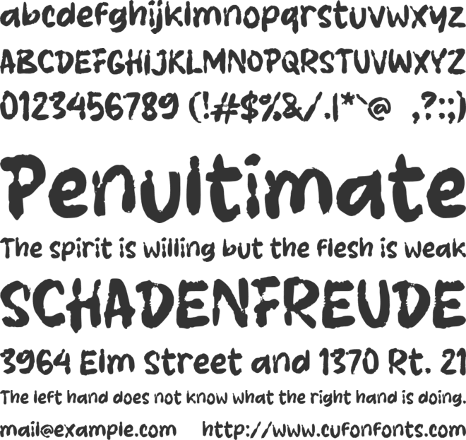 K Kameha font preview