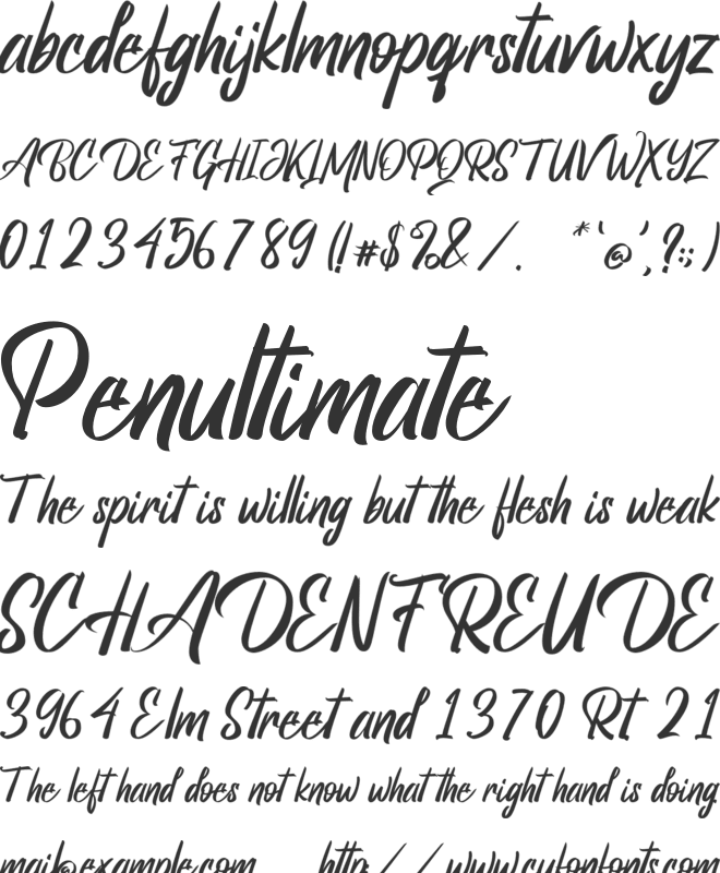 Menthok font preview