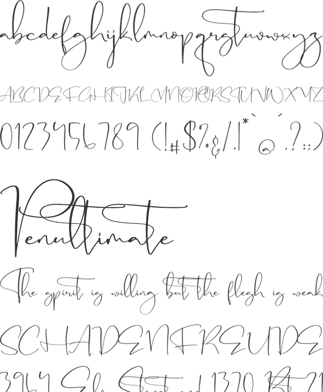 Maritgode font preview