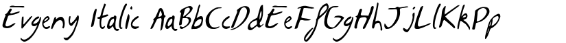 Evgeny Italic font