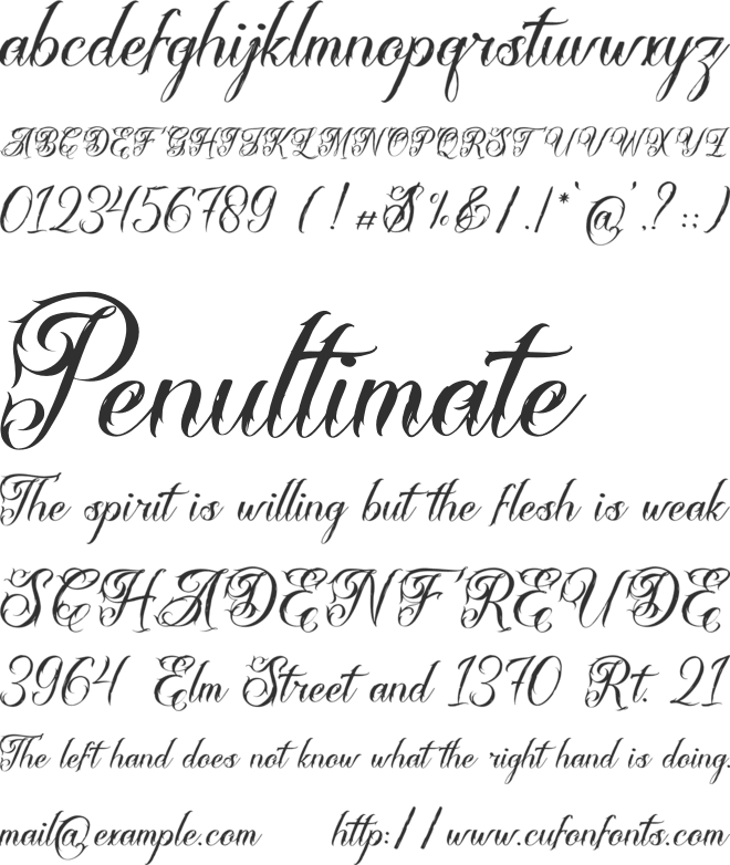 Aledysam Syeltania font preview