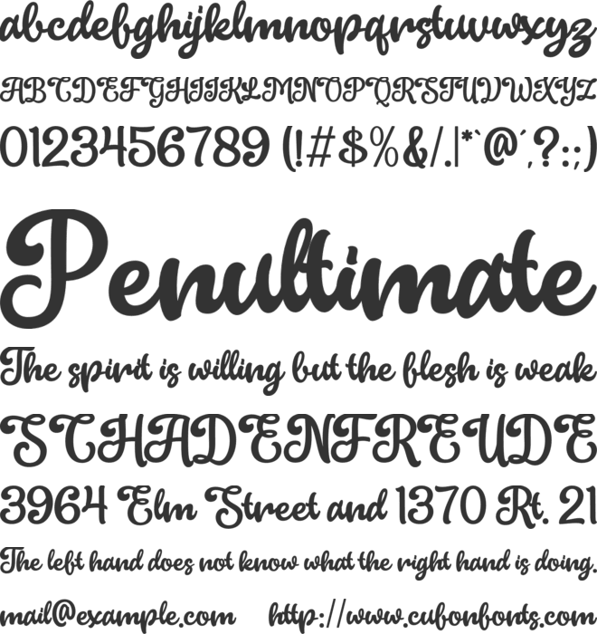 Ladywish font preview