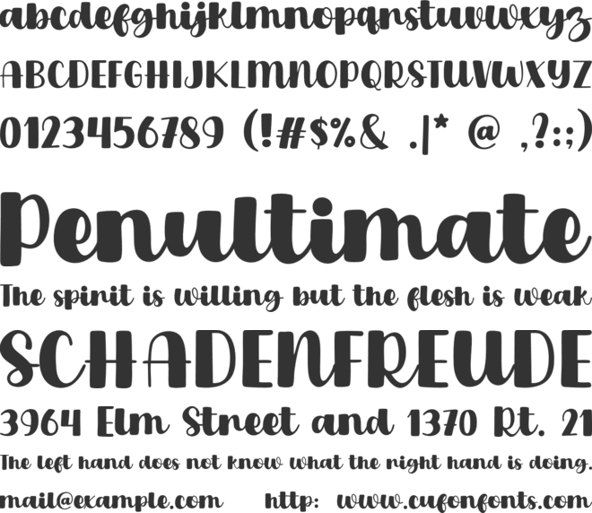 Mother Glow font preview