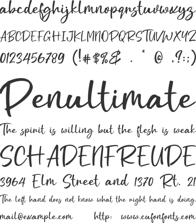 Handfine font preview