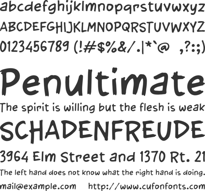 K Kabare font preview