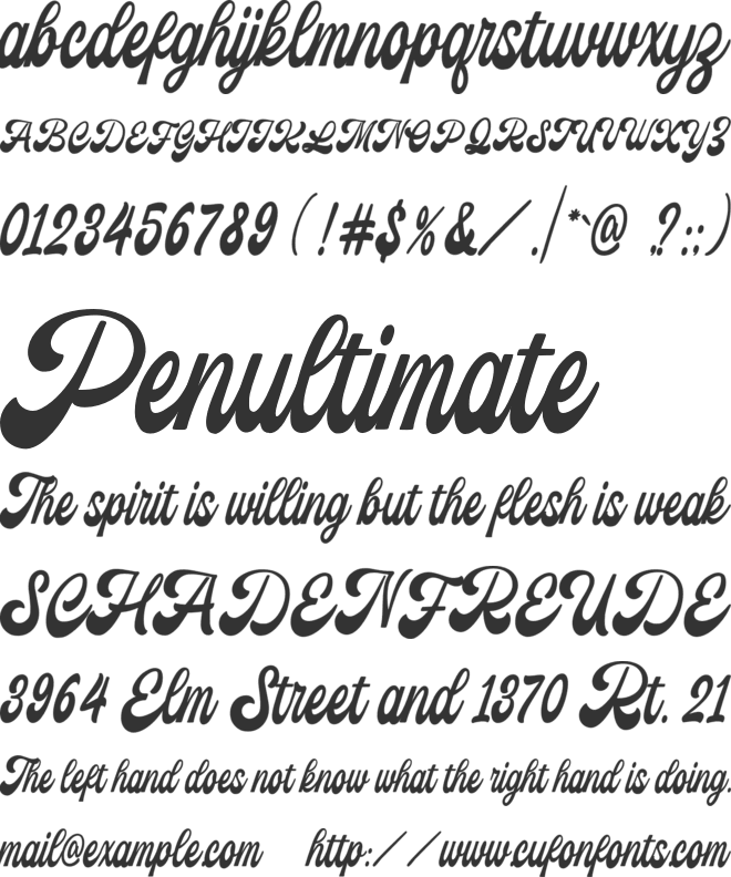 Moswald font preview