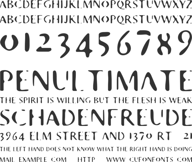 The Printable Stencils font preview