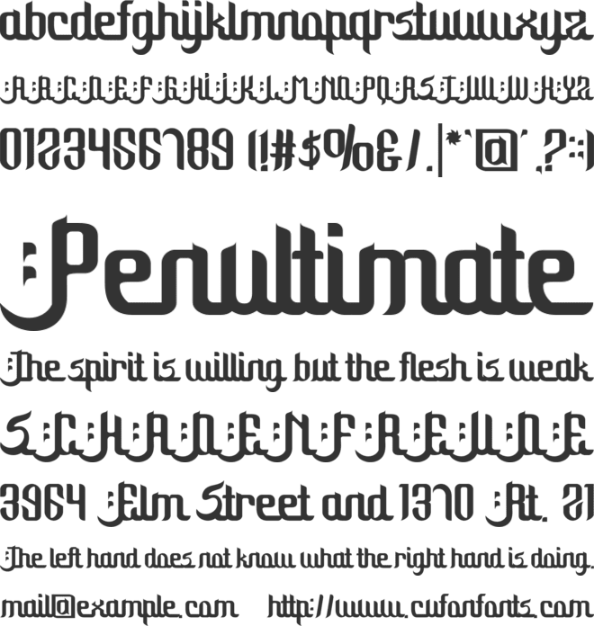 Syukria font preview