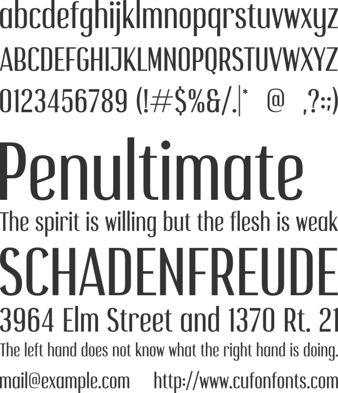 Influencer font preview