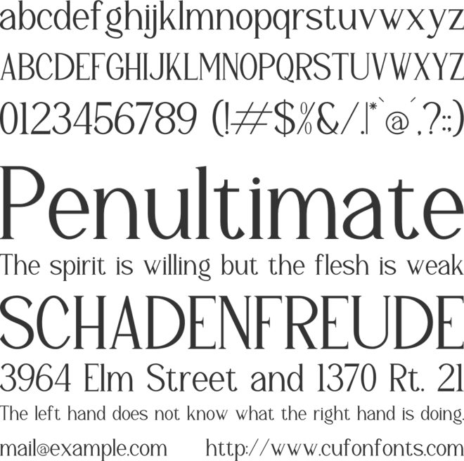 Shialbert font preview
