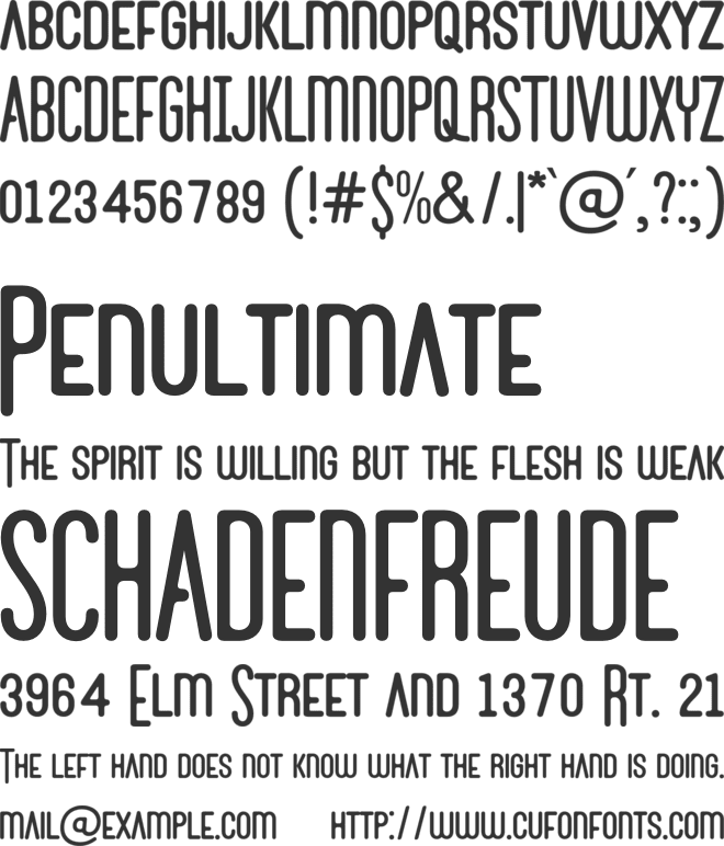 Baynois font preview