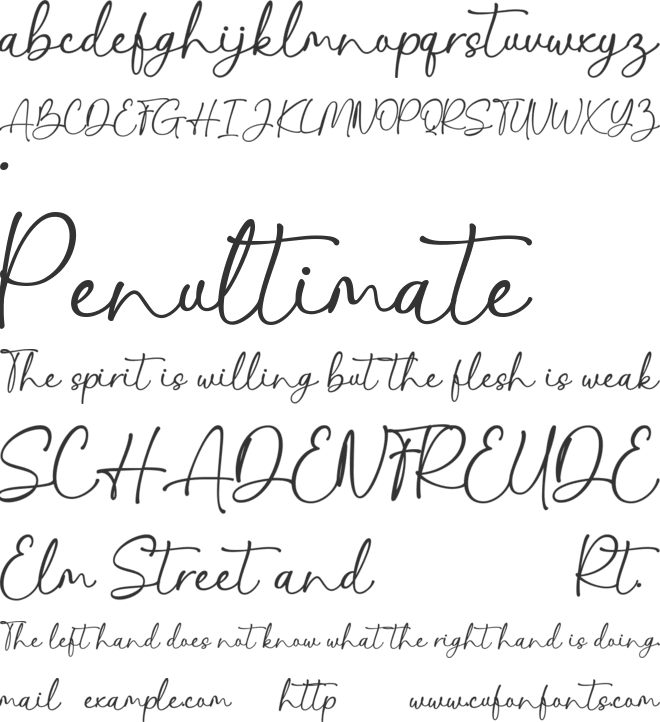 Senolia font preview