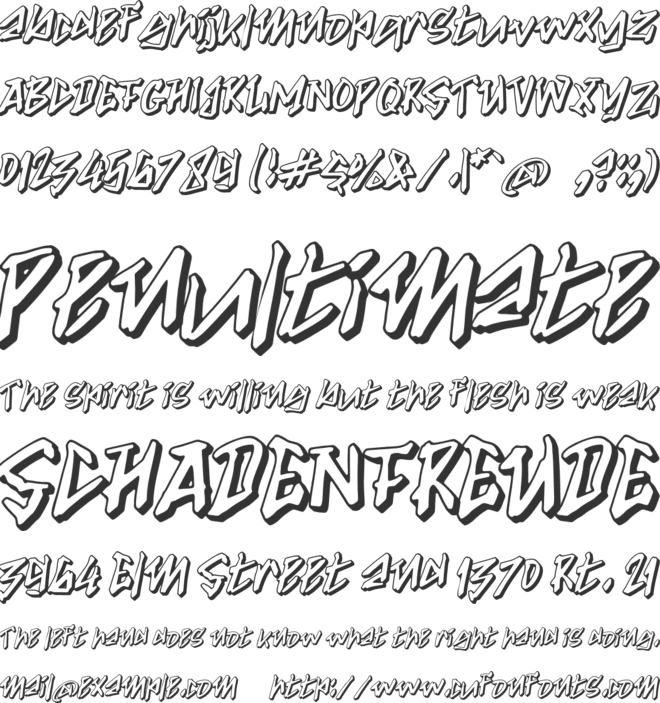 K Kosan Graffiti font preview