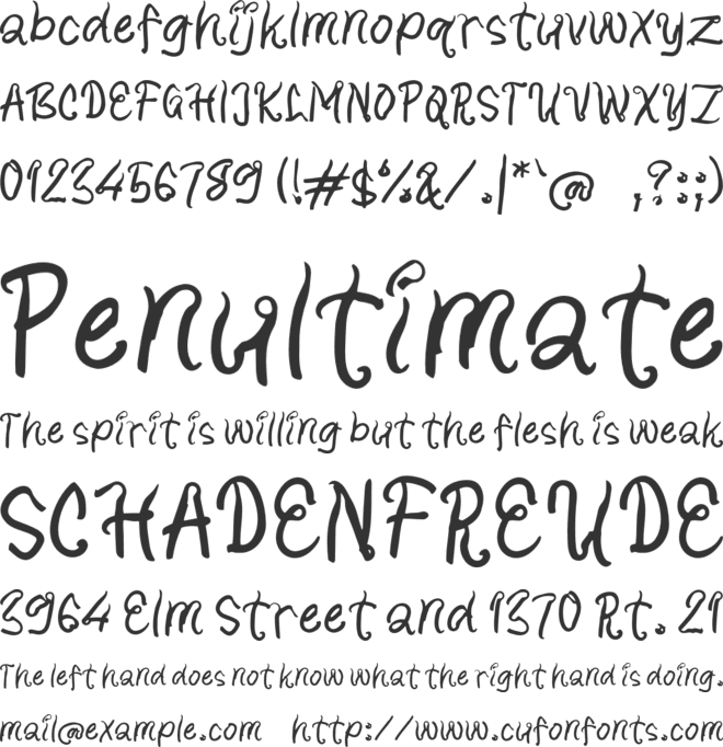 K Keris font preview