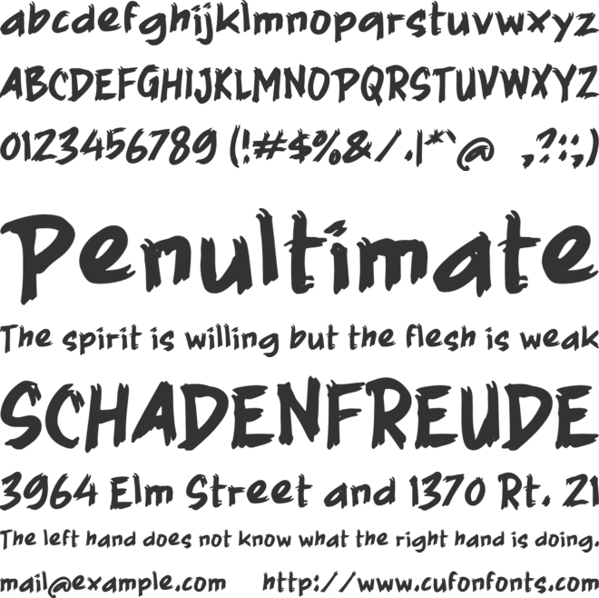 K Kemoceng font preview