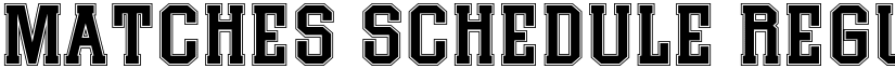 Matches Schedule Regular font