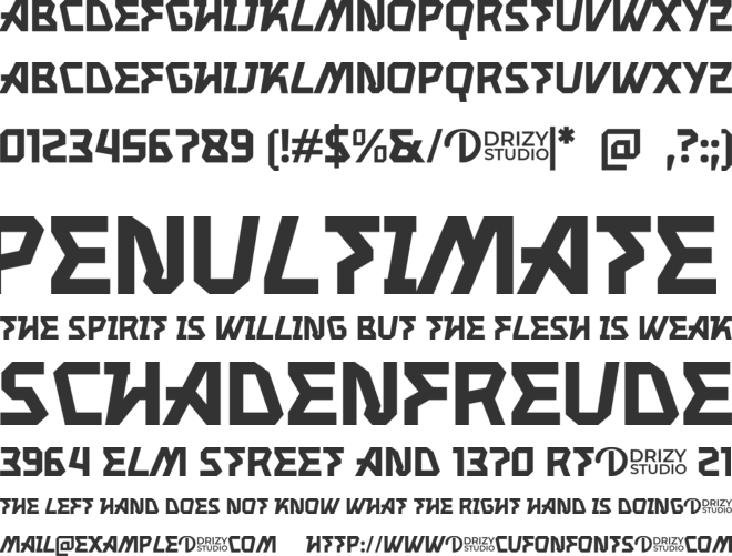 Hithejaw font preview