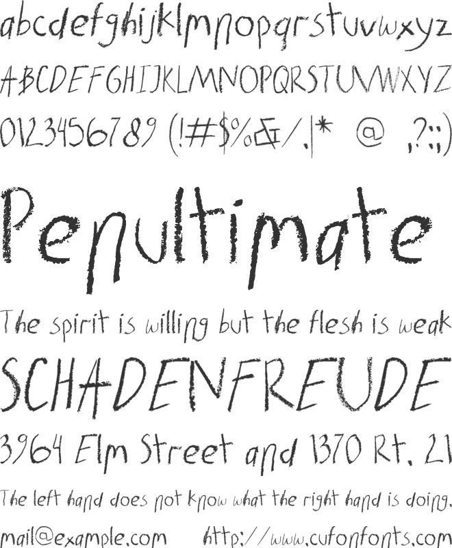 Rawrote font preview