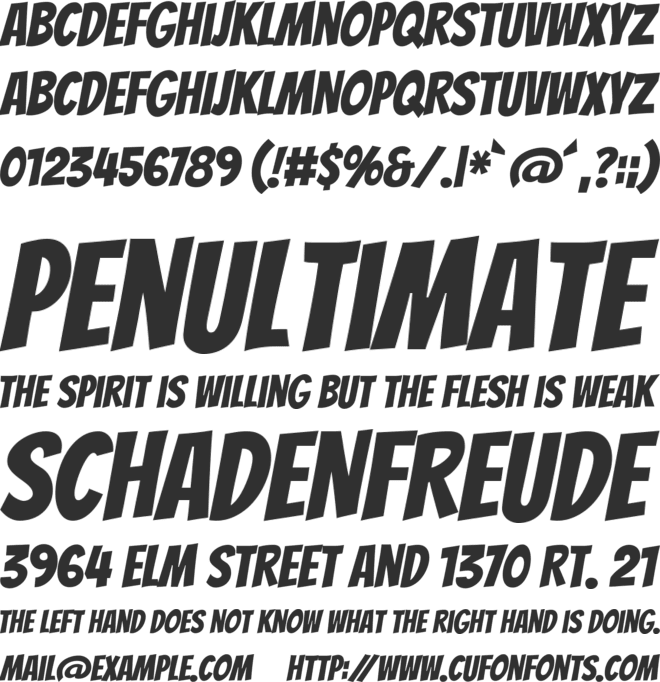 Bangers font preview