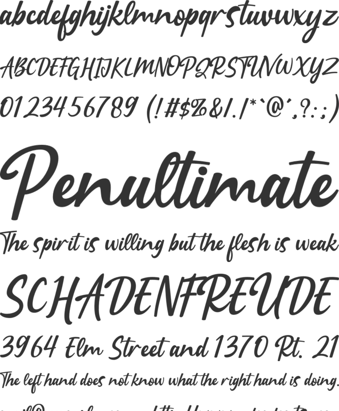 Srenada font preview