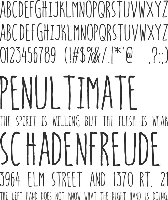 hello goodbye font preview