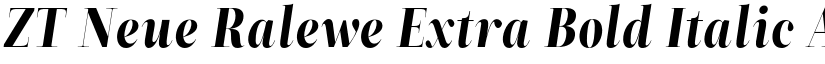 ZT Neue Ralewe Extra Bold Italic font