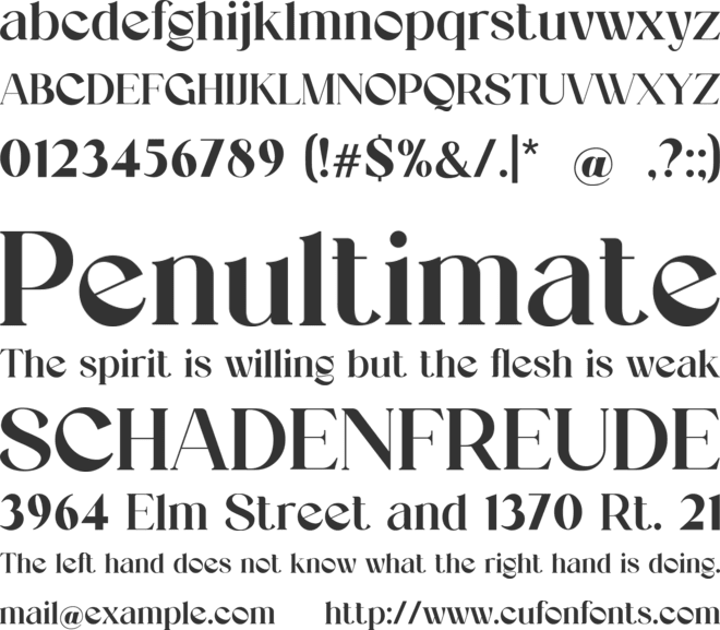 Vindigater font preview