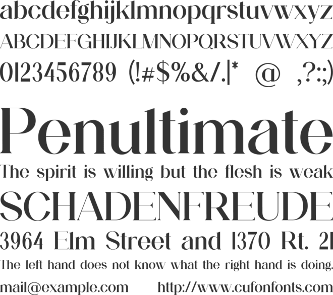 Aiguilette font preview