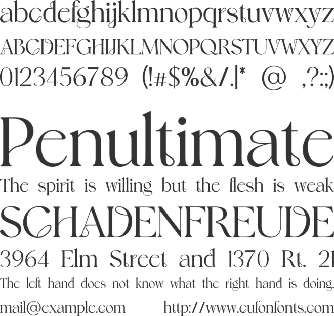 GRANDEURS font preview
