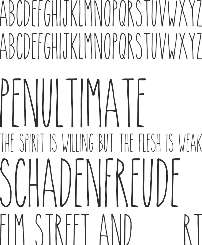 The Skinny font preview