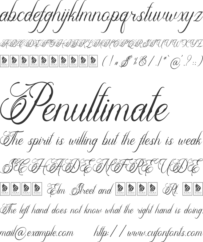 Alfiany Dek font preview