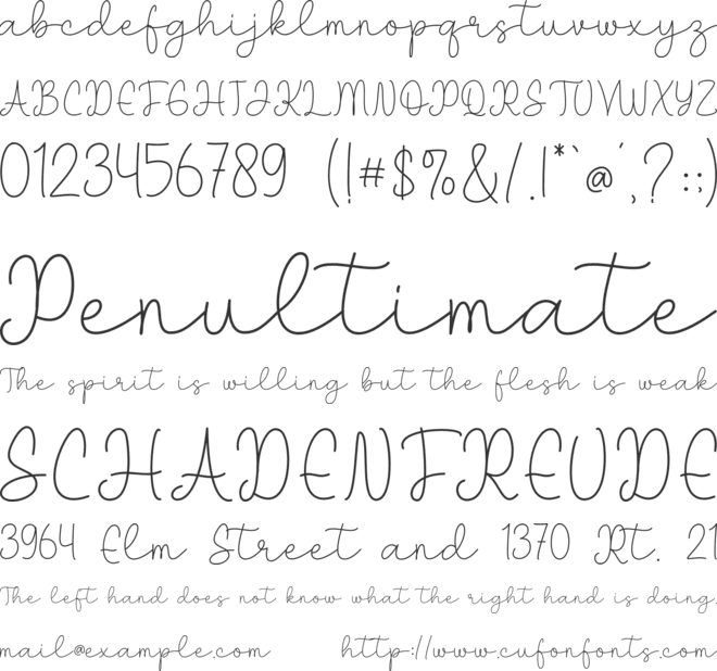 Rosefelind font preview