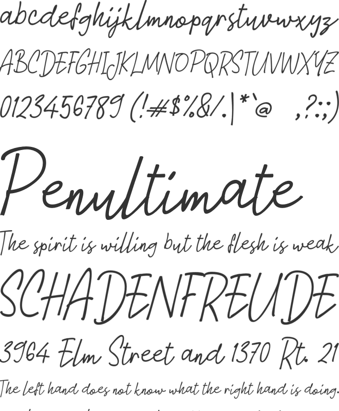 L Like Teen font preview