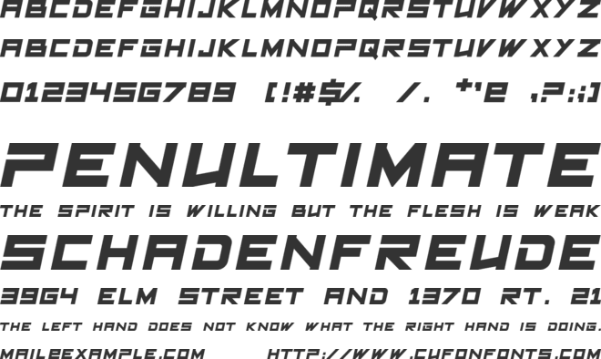 RUNNER SPEED font preview