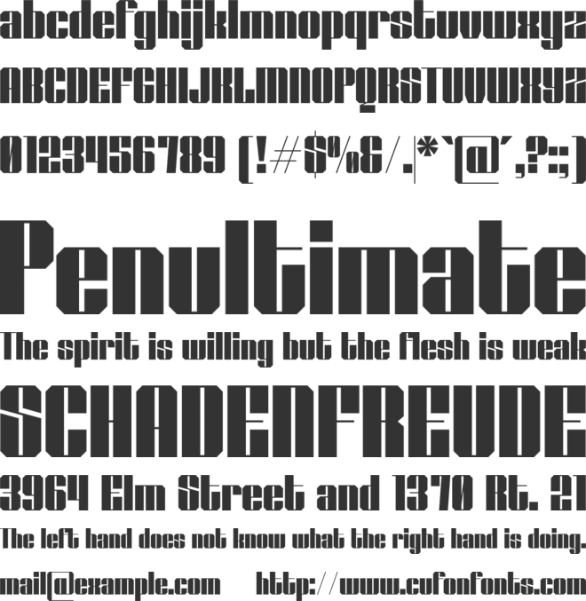 Sancury font preview