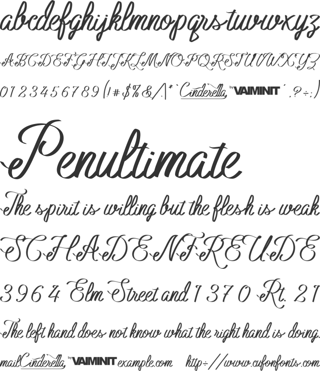 Cinderellaa font preview