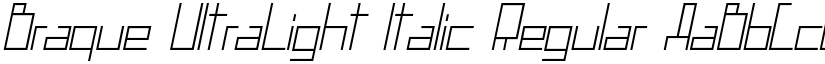 Braque UltraLight Italic Regular font