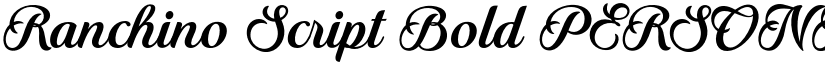 Ranchino Script Bold PERSONAL Regular font