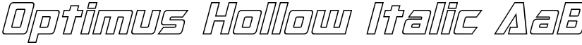 Optimus Hollow Italic font
