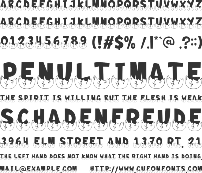 Egg Dino font preview