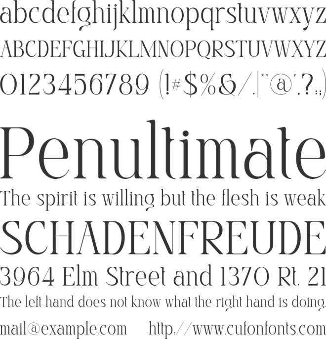 Mahalini font preview