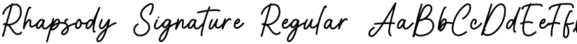 Rhapsody Signature Regular font