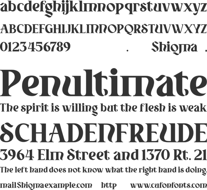 Shioma font preview