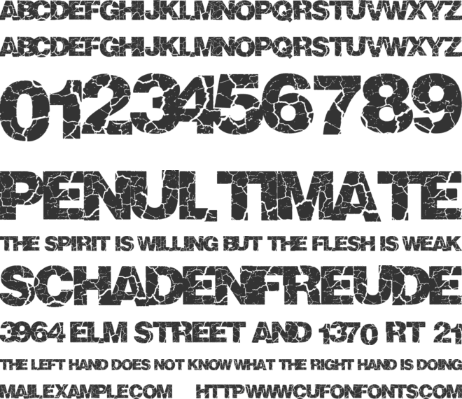 Crackvetica font preview