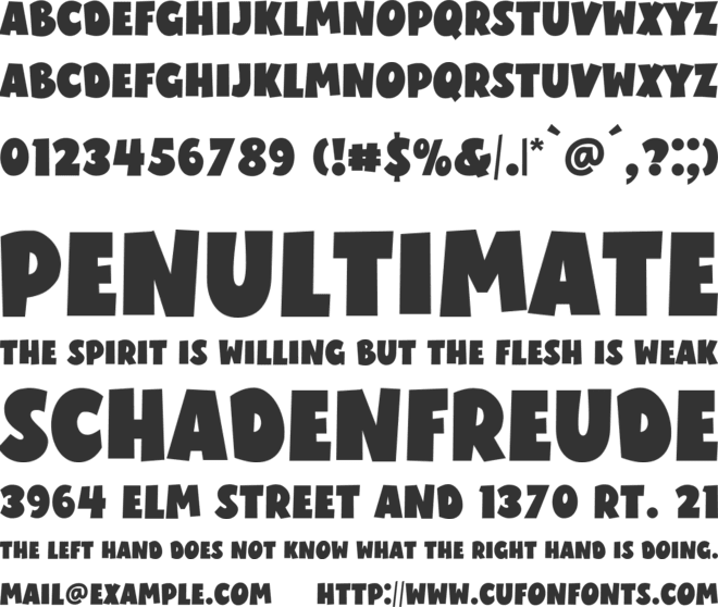 Simple Cartoon font preview