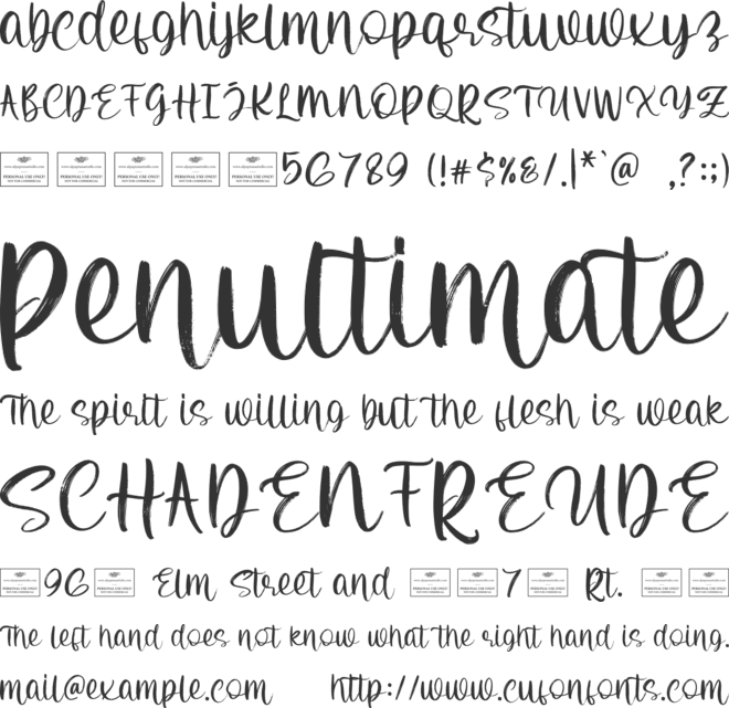 Kinder Free font preview