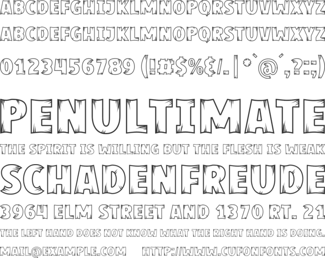 Wood Carving font preview