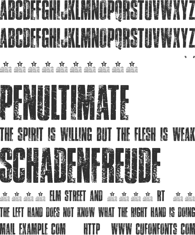 TRAFFIC PERSONAL USE font preview