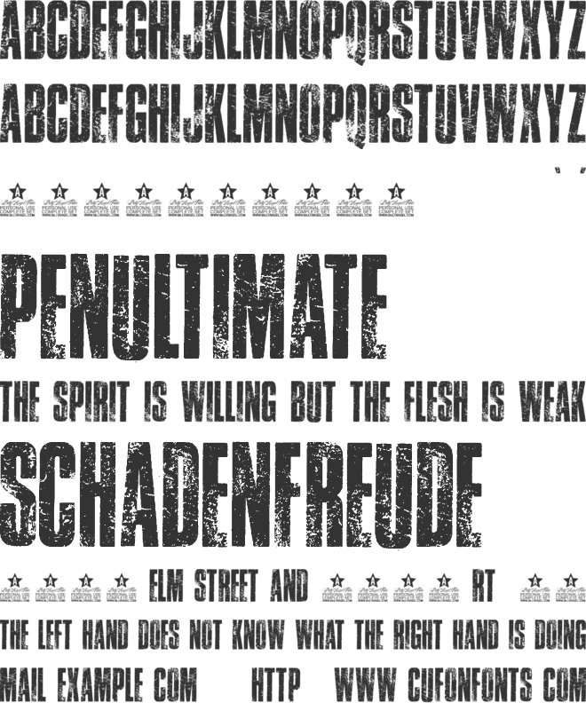 TRAFFIC PERSONAL USE font preview